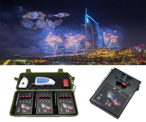 Bateria recarregável Comando remoto sem fio Sistema de disparo de fogos de artifício a frio OEM ODM