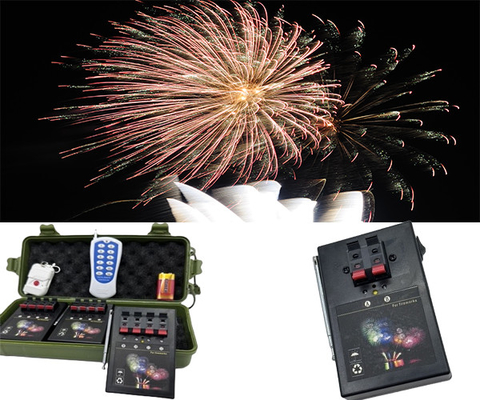 12 Pistas Recarregável Ponto de controle remoto Fontes interiores Sistema de disparo Fogos de artifício