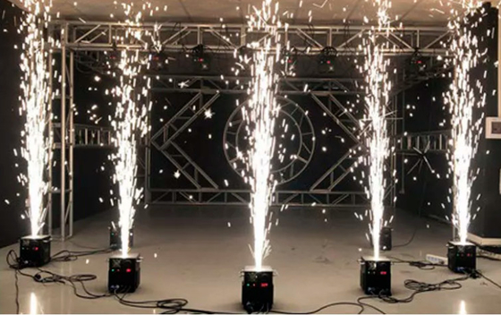 DMX Titânio elétrico em pó Sparklers frio Fonte de palco Fogo de artifício Máquina de dança de faísca pirotécnica