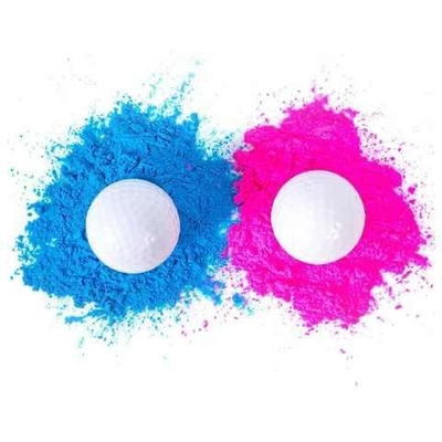 Revelem o sexo das bolas de golfe. Uma rosa, uma azul e uma camiseta de madeira estão incluídas. O melhor presente para futuros pais.