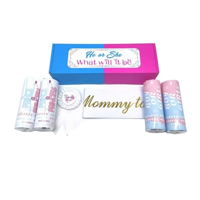 A-mazon Venda Quente Azul Rosa Menino Menina Revelar Gênero Produtos Biodegradáveis Incandescentes Festa Popper Confeti Lançador