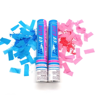 Ali Azul Rosa Confeti Biodegradável Personalizado Fumo Revelar Gênero Confeti Pó Cannon Party Popper Confeti