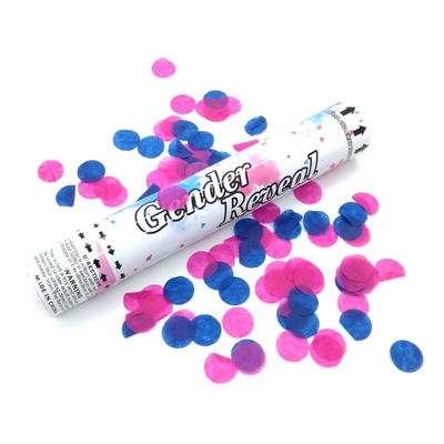 Festa de revelação de gênero Confetti Cannon Biodegradável Popper compressado a ar em azul e rosa