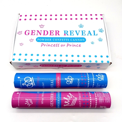 A-mazon Venda Quente Azul Rosa Menino Menina Revelar Gênero Produtos Biodegradáveis Incandescentes Festa Popper Confeti Lançador