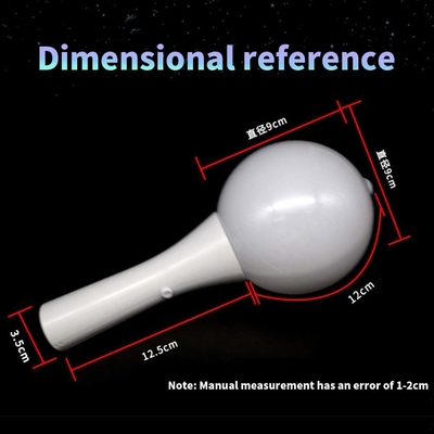 18*10CM LED Glow Flashing Stick White Shell Ball Wand Para Abastecimento de Concertos de Festival