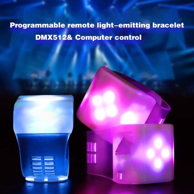 Customização Dmx Controlado LED Flash Pulseira Para Eventos Rave Party