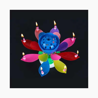 Multicolor Spinning Musical Candela de aniversário Flor Para Celebração