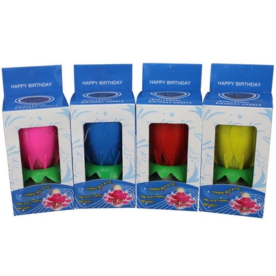 Multicolor Spinning Musical Candela de aniversário Flor Para Celebração
