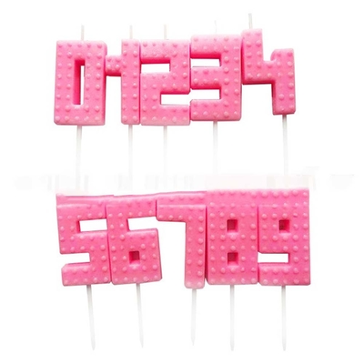 Velas digitais 0-9 Topper Cake Cute Pink Bow White Little Hat Velas de aniversário Velas Topper Cake