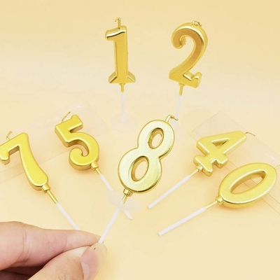 Ouro Criativo Prata Diamante Superfície Velas Digitais Decoração de Bolo de Aniversário