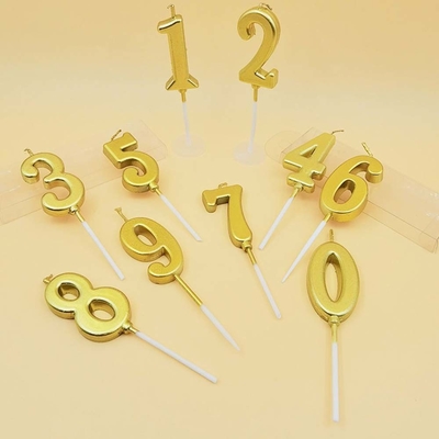 Ouro Criativo Prata Diamante Superfície Velas Digitais Decoração de Bolo de Aniversário
