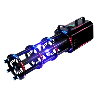 Dj Bar Atmosfera Portátil Seis Tiros Gatling Elétrico LED Confetti Pistola Canhão Clube Noturno Pulverizador Papel Confetti Máquina