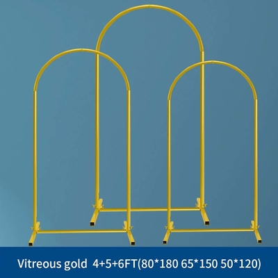 Ouro 25mm Alumínio Tubos de liga de alumínio Floral Wedding Backdrop Stand com acessórios e saco de transporte