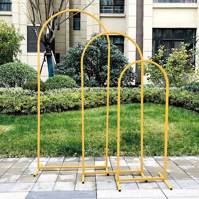 Ouro 25mm Alumínio Tubos de liga de alumínio Floral Wedding Backdrop Stand com acessórios e saco de transporte