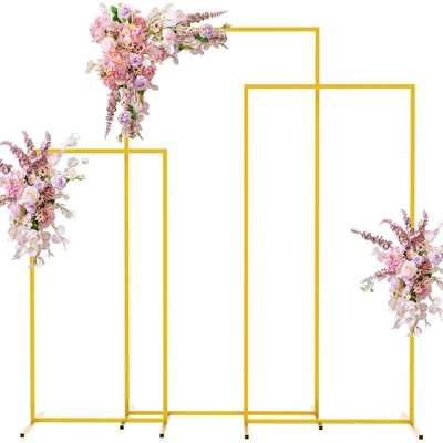 Arco de Casamento Rectangular de Metal de Ouro pano de fundo Stand para Cerimônia Festa de Aniversário