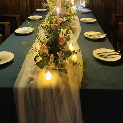 Tecido de túla de poliéster personalizado Tinta macia Cor pura Para decoração de casamento ao ar livre