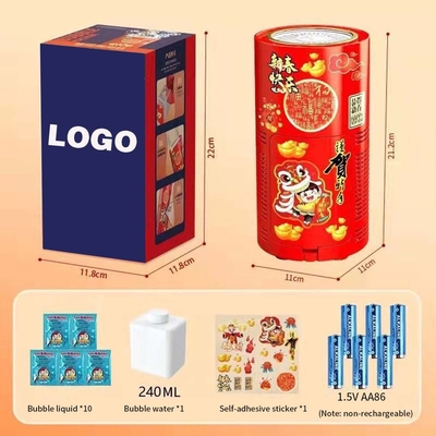 Presente para o Ano Novo Chinês Dmx Tiktok Fully-Automatic Electric Bubble Blowing Toys Reusable Fireworks Bubble Machine