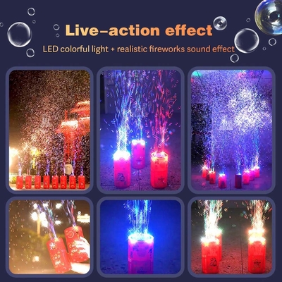 CE Máquina de bolhas elétrica Máquina de bolhas de fogo de artifício portátil para festas e casamentos Faixa etária de 5 a 7 anos Feito de plástico