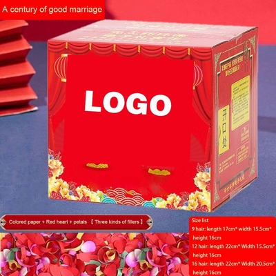 Confeti de casamento Gunner Canhão quadrado Efeito personalizado Organização de folha colorida