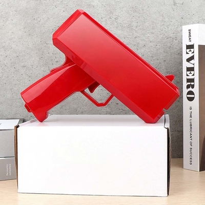 Disparando dinheiro fazendo chover dinheiro arma atirador portátil falso distribuidor de contas brinquedo personalizado armas de dinheiro elétrico para a festa