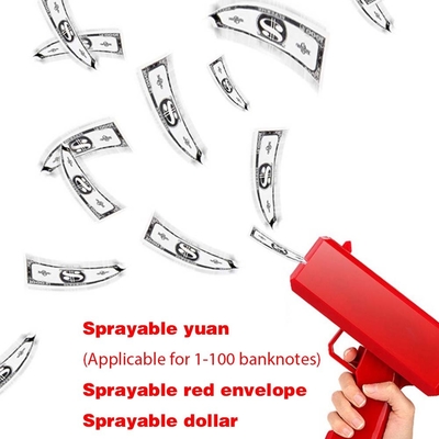 Disparando dinheiro fazendo chover dinheiro arma atirador portátil falso distribuidor de contas brinquedo personalizado armas de dinheiro elétrico para a festa