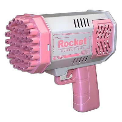 Arma de bolhas foguete 69 buracos máquina de bolhas de sabão arma de presente de Natal forma de sopro automático com brinquedos leves para crianças