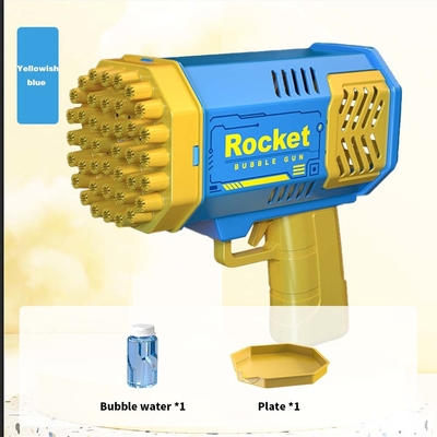 Arma de bolhas foguete 69 buracos máquina de bolhas de sabão arma de presente de Natal forma de sopro automático com brinquedos leves para crianças
