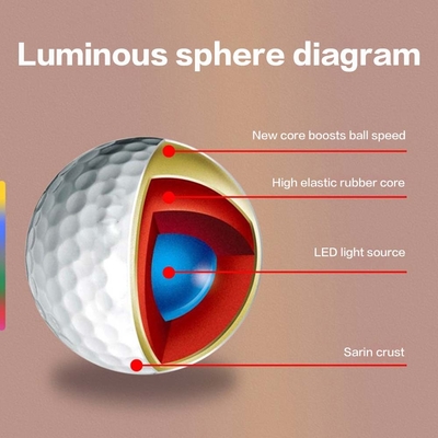 LED bola de golfe personalizado noite iluminação flashing brilhante bolas de golfe para o esporte tema
