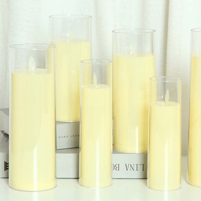 Velas de pilar LED de plástico sem chama personalizadas para a ocasião do Dia do Pai