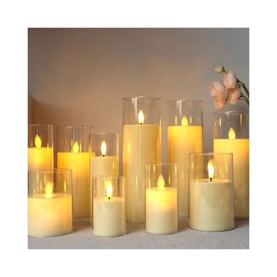 Velas de pilar LED de plástico sem chama personalizadas para a ocasião do Dia do Pai