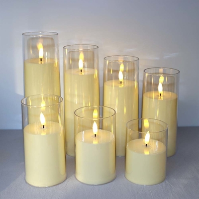 Velas de pilar LED de plástico sem chama personalizadas para a ocasião do Dia do Pai