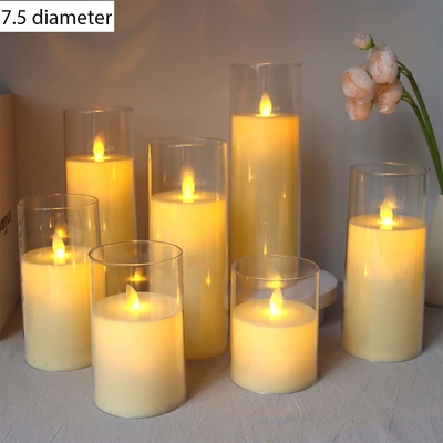 Velas de pilar LED de plástico sem chama personalizadas para a ocasião do Dia do Pai