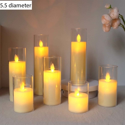 Velas de pilar LED de plástico sem chama personalizadas para a ocasião do Dia do Pai