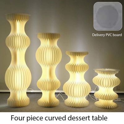2024 Grátis 4pcs papel dobrável Deserto Display Stand White Para Eventos