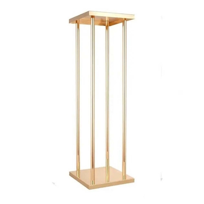 Flor de casamento de ouro metálico Vaso para peças centrais Casa Coluna de peças centrais Estilo alto geométrico