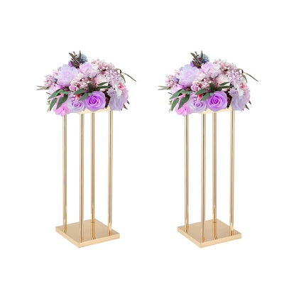 Flor de casamento de ouro metálico Vaso para peças centrais Casa Coluna de peças centrais Estilo alto geométrico