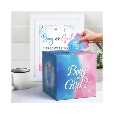 Gênero revelar menino ou menina Caixa Baby Decorações de chuveiro Meninos meninas Set de decoração de festa