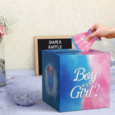 Caixa de Votação de Gênero do Bebê Meninos e Meninas Caixa de Jogo de Votação de Gênero para Decoração da Festa do Chuveiro do Bebê