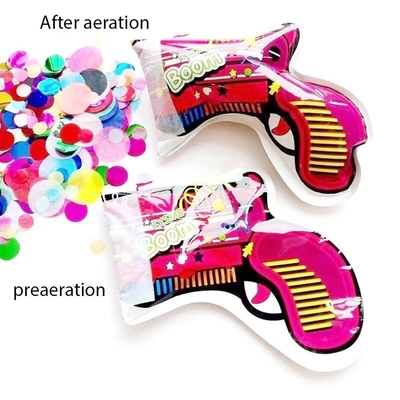 Automático inflável fogos de artifício arma brinquedo filme de alumínio aniversário casamento Hotel festa de Ano Novo atmosfera balões metálicos arma