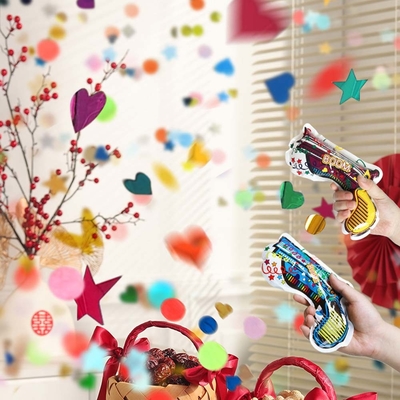Automático inflável fogos de artifício arma brinquedo filme de alumínio aniversário casamento Hotel festa de Ano Novo atmosfera balões metálicos arma