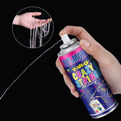 Campo de tiro 5-8m Econômico Streamer colorido e Spray Silly Crazy String para decorações de festival